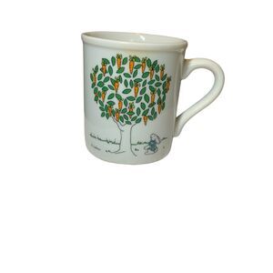 Papel Oatmeal Studios Coffee Tea Mug Bunny Rabbit Carrot Tree H Lehrer Cottage